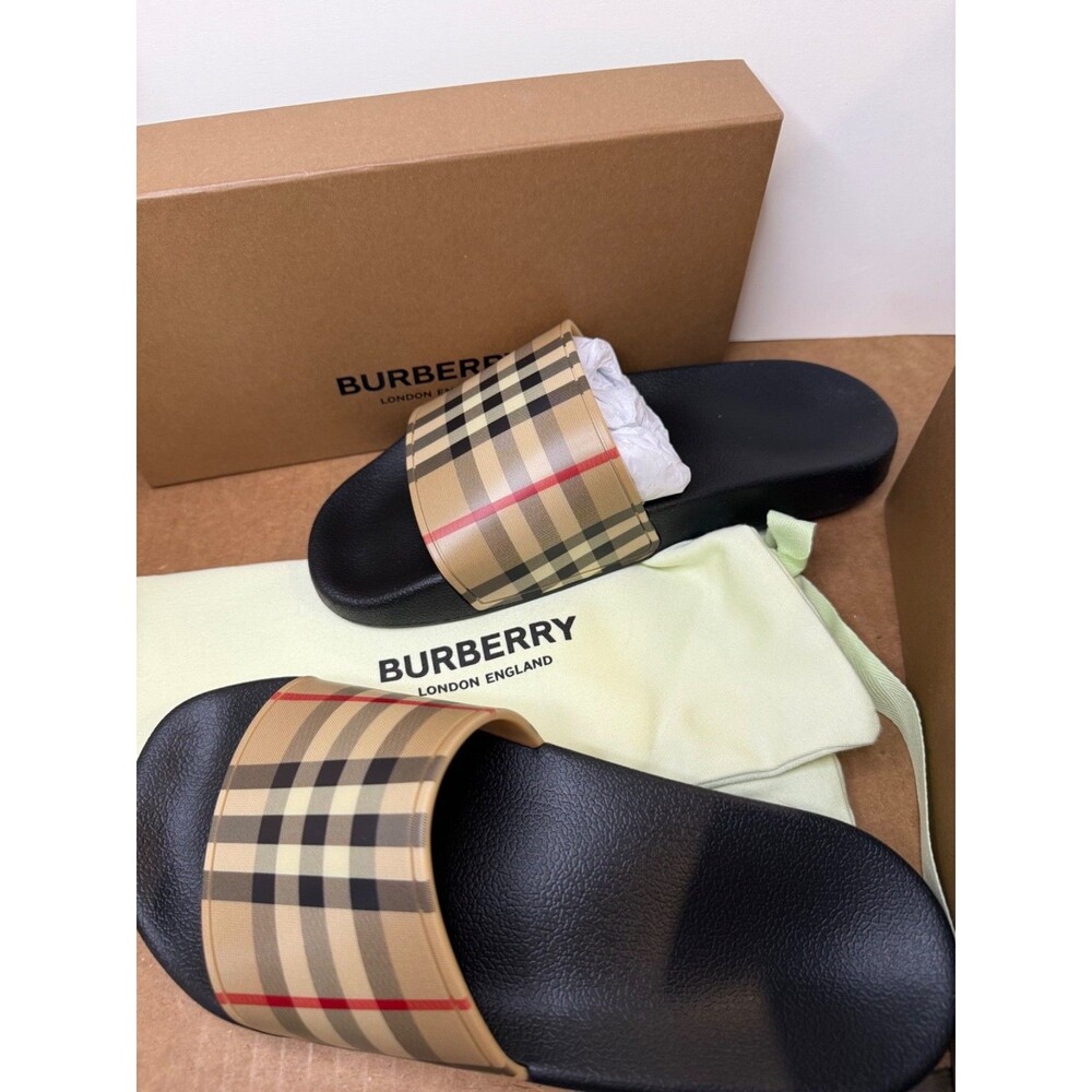 New Burberry Pool Slide in TPU Slide - Color Archive Beige - Size US 6, EUR 38